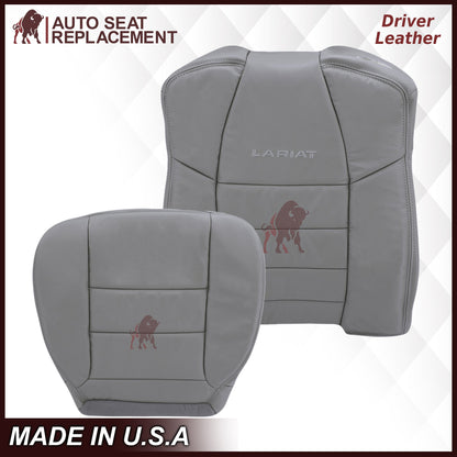 2002-2007 Ford F250/F350/F450/F550 Lariat Extended Cab Seat Cover in Flint Gray: Choose Leather or Vinyl