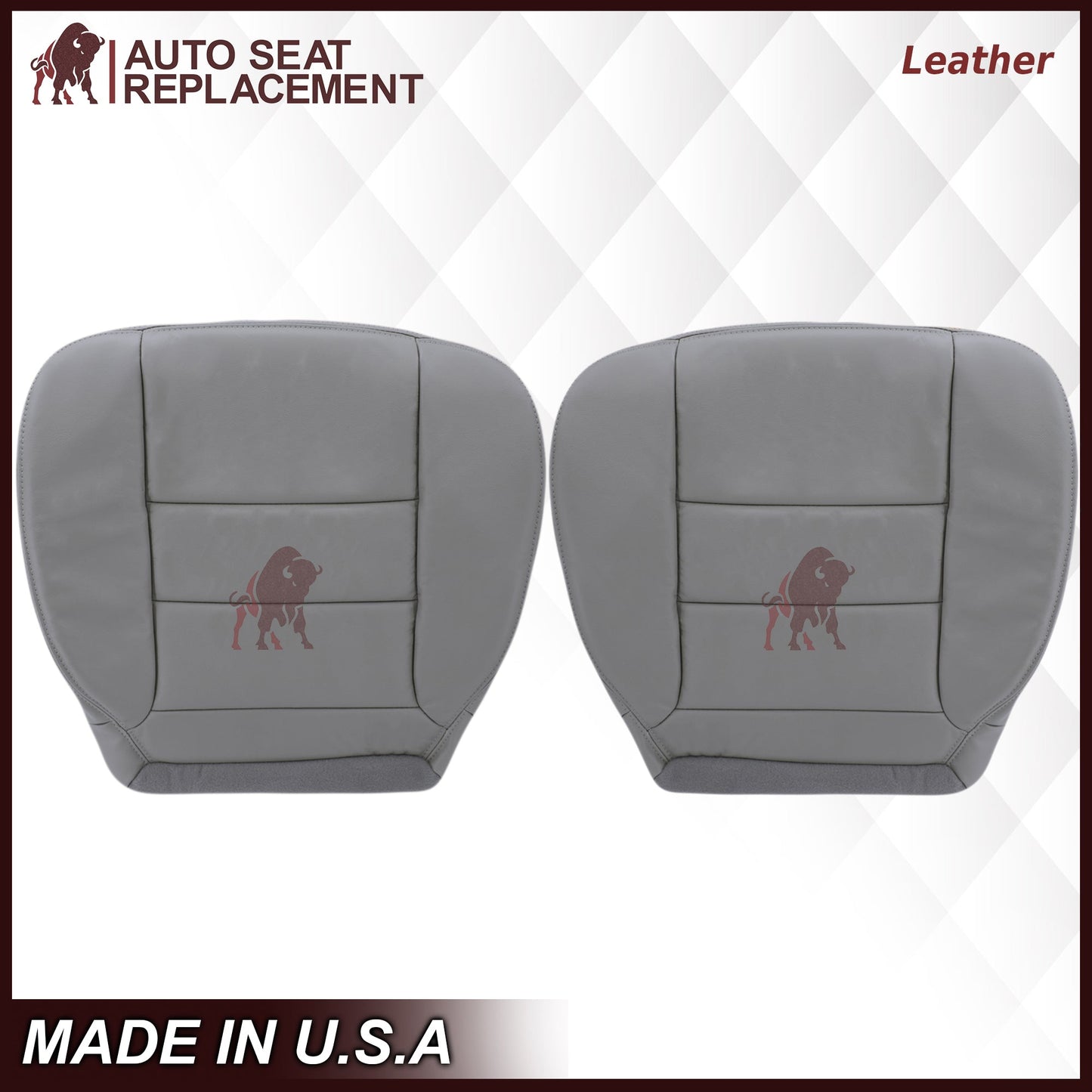 2002-2007 Ford F250/F350/F450/F550 Lariat Extended Cab Seat Cover in Flint Gray: Choose Leather or Vinyl