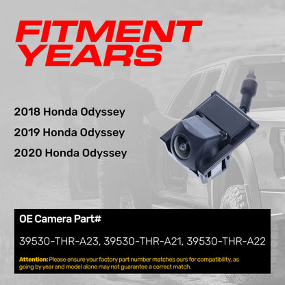 Honda Odyssey (2018-2020) OEM Replacement Backup Camera OE Part # 39530-THR-A21, 39530-THR-A22, 39530-THR-A23
