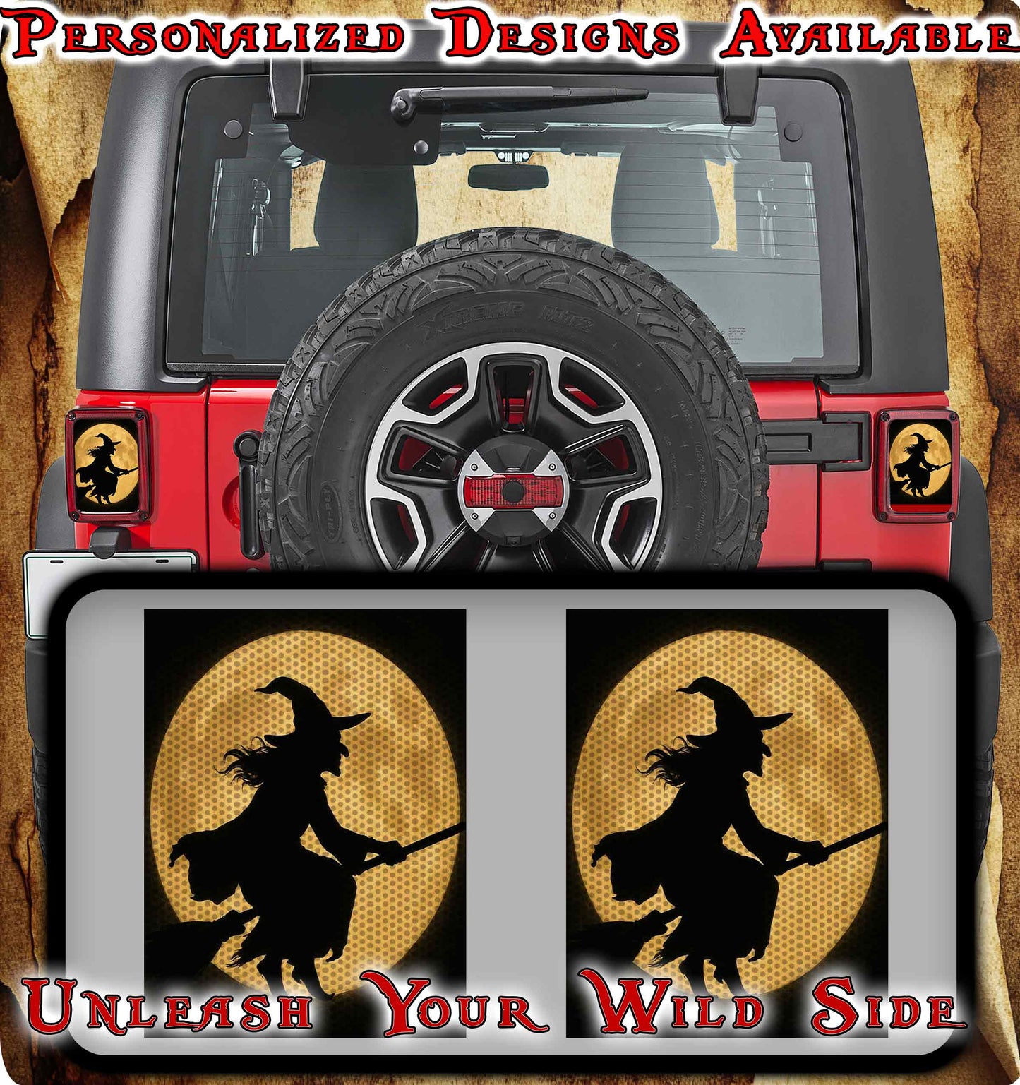 Witch over the moon Taillight cover decal 13