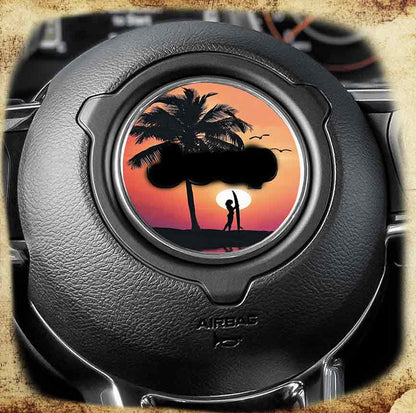 Steering wheel decal Surfs up 188