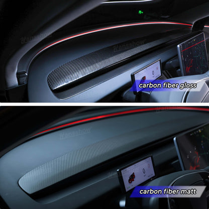 Tesla Dashboard Panel Trim Replacement In Real Carbon Fiber for Model 3 Highland & Y Juniper