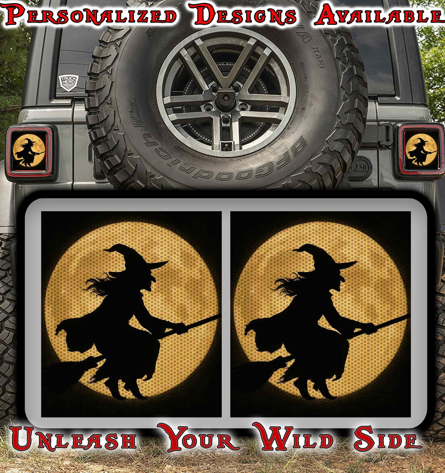 Witch over the moon Taillight cover decal 13