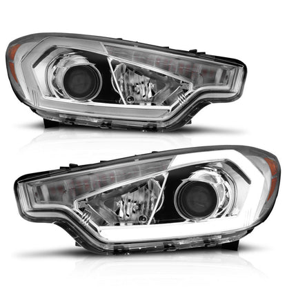 ANZO 2014-2016 Kia Forte Projector Headlights w/ Light Bar Chrome Housing 121561