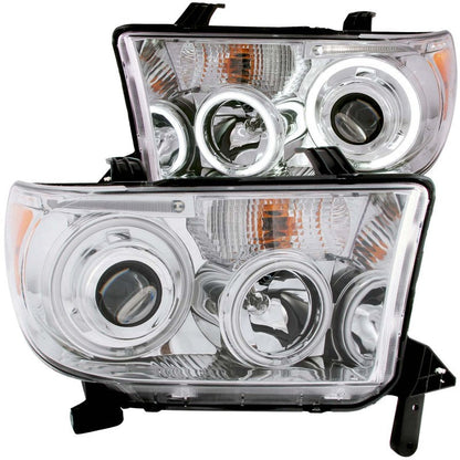 Anzo 2007-2013 Toyota Tundra Projector Headlights w/ Halo Chrome (CCFL)