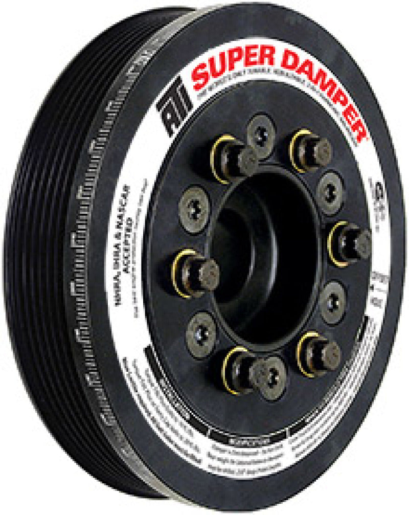 ATI Damper - 6.325in - Alum - Ford SB & 6 Cyl - 4 Bolt OEM - 4in Long - B Timing - 562G Hub - 3 Ring ATI918918