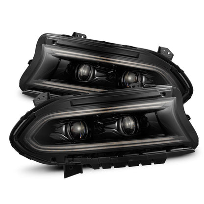 AlphaRex 15-23 Dodge Charger LUXX LED Proj Headlights Alpha-Black w/Actv Light & Seq.Sig / SB DRL 880579 *Discontinued