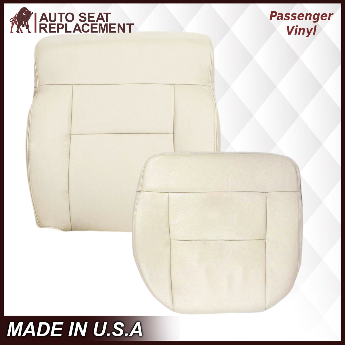 2004 Ford F150 Seat Cover in Light Parchment Tan: Choose Leather or Vinyl