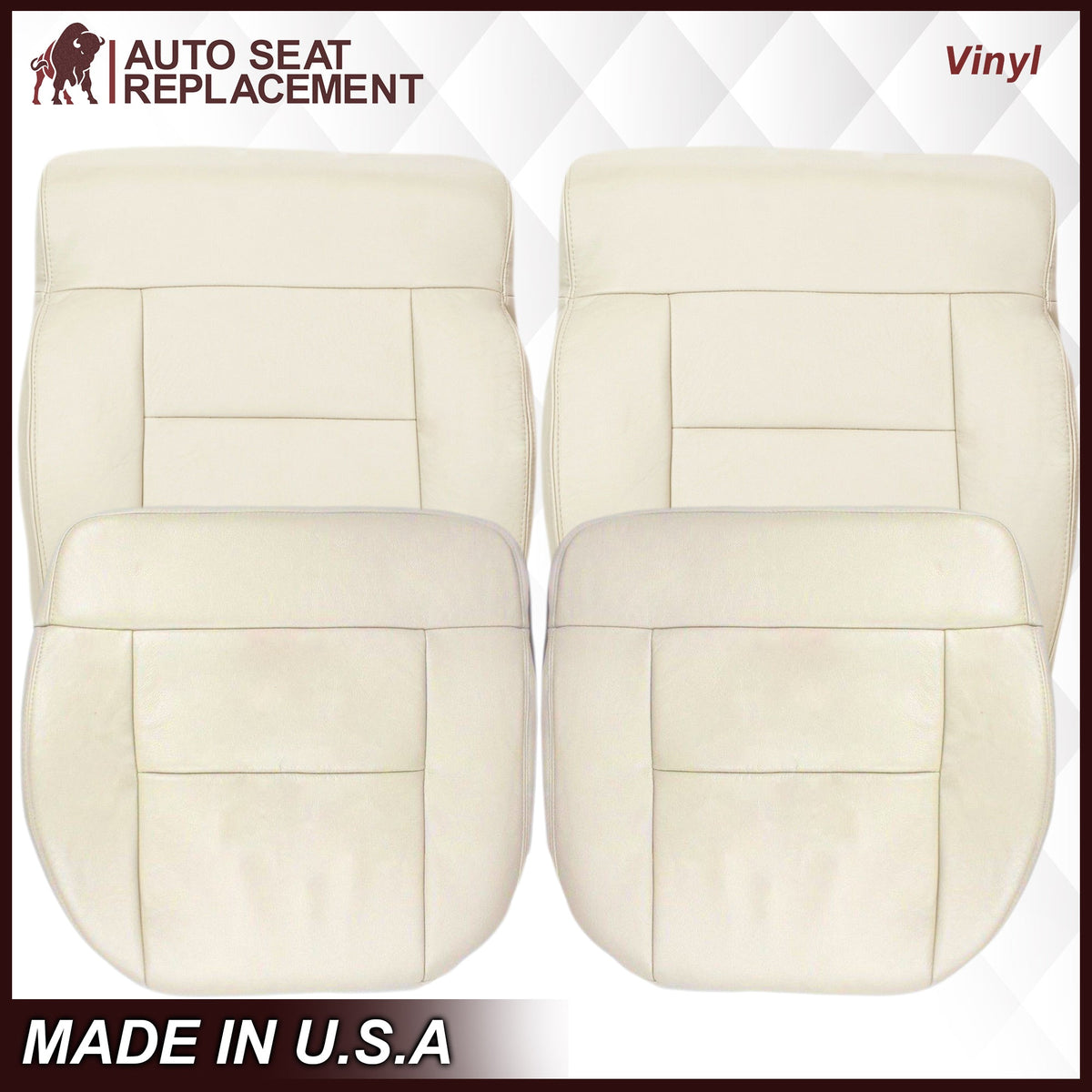 2004 Ford F150 Seat Cover in Light Parchment Tan: Choose Leather or Vinyl