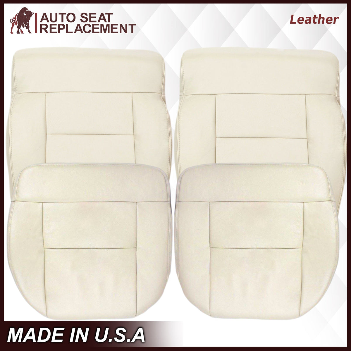 2004 Ford F150 Seat Cover in Light Parchment Tan: Choose Leather or Vinyl