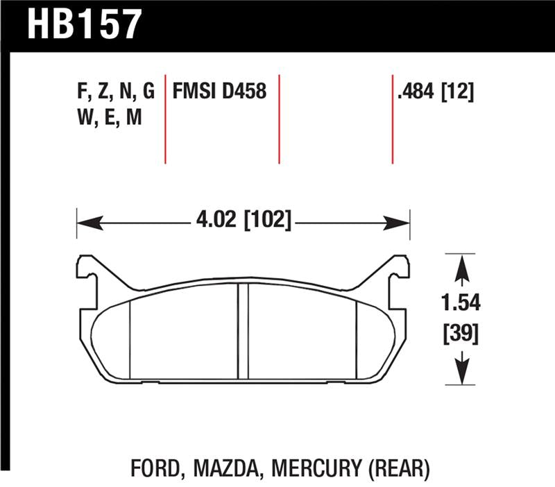 Hawk 89-93 Miata HPS Street Rear Brake Pads (D458)