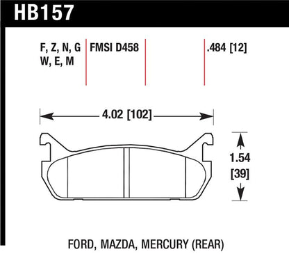 Hawk 89-93 Miata HPS Street Rear Brake Pads (D458)