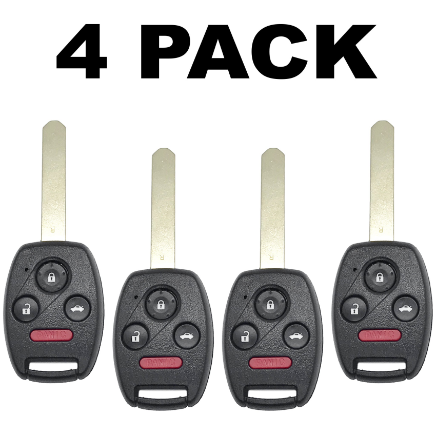 Honda Accord 2003-2007 4 Button Remote Head Key for OUCG8D-380H-A (4 Pack)