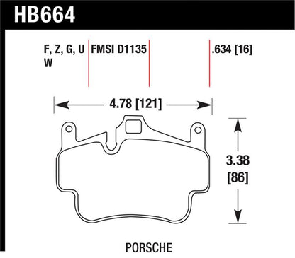 Hawk 05-08 Porsche 911 Carrera / 08 Boxster / 07-08 Cayman Front DTC-60 Brake Pads