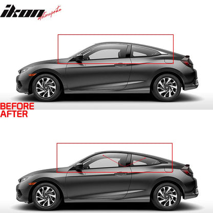 2016-2020 Honda Civic Matte Black Window Trim Chrome Delete Vinyl Kit