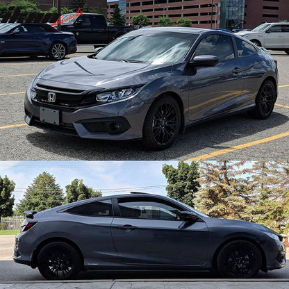 2016-2020 Honda Civic 2dr Gloss Black Window Trim Chrome Delete Vinyl