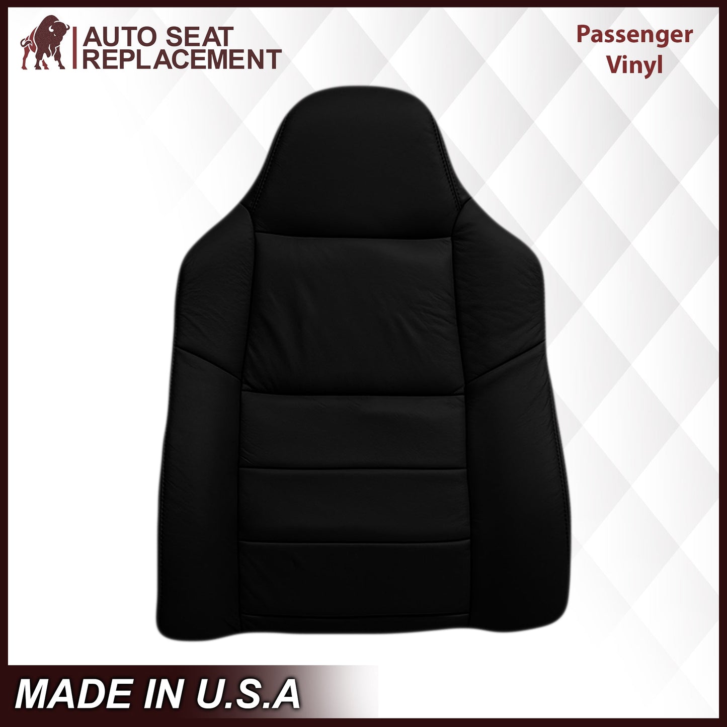 2003-2007 Ford F250/F350/F450/F550 Lariat Seat Cover in Black: Choose Leather or Vinyl