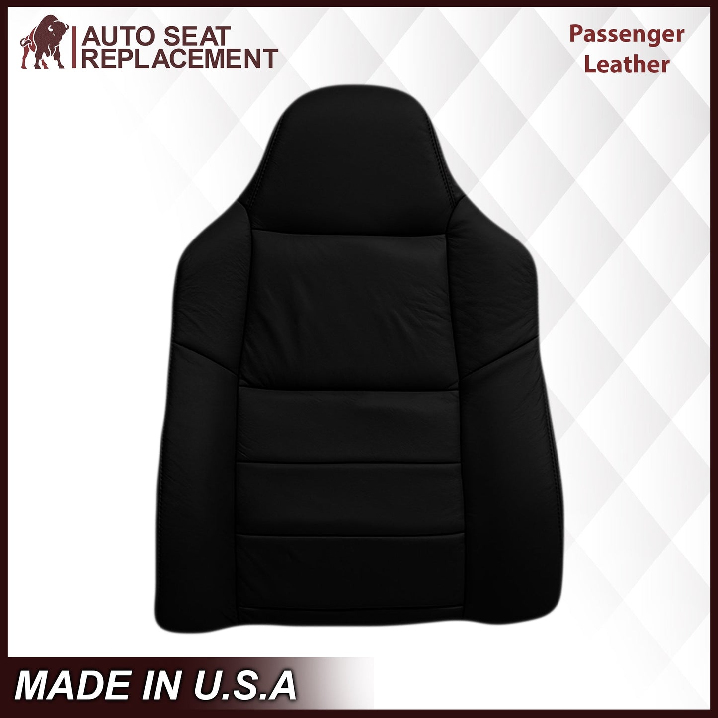 2003-2007 Ford F250/F350/F450/F550 Lariat Seat Cover in Black: Choose Leather or Vinyl