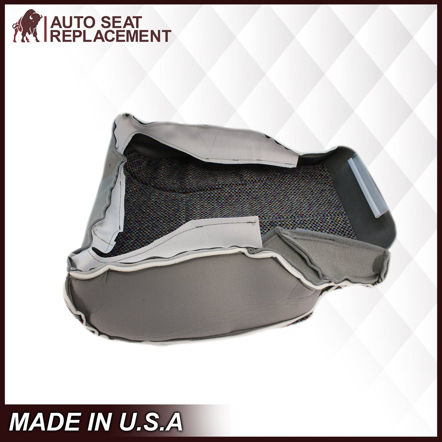 1998-2002 Dodge Ram 1500 2500 3500 SLT Laramie Seat Cover in Cloth with Mist Gray skirt: Choose From Variation