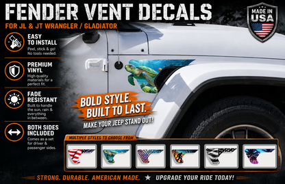 3 d Sea turtle fender vent for the JL or JT 2018 or newer 158