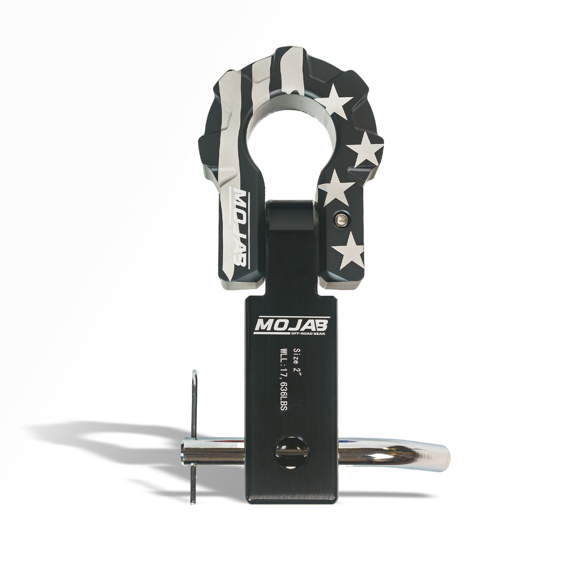 2'' Aluminum Hitch Receiver with Aluminum D-Shackle 9T-Ceramic coated
