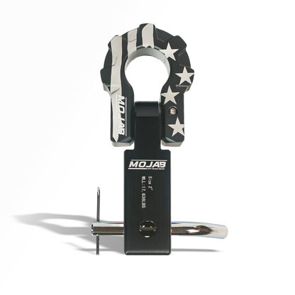 2'' Aluminum Hitch Receiver with Aluminum D-Shackle 9T-Ceramic coated
