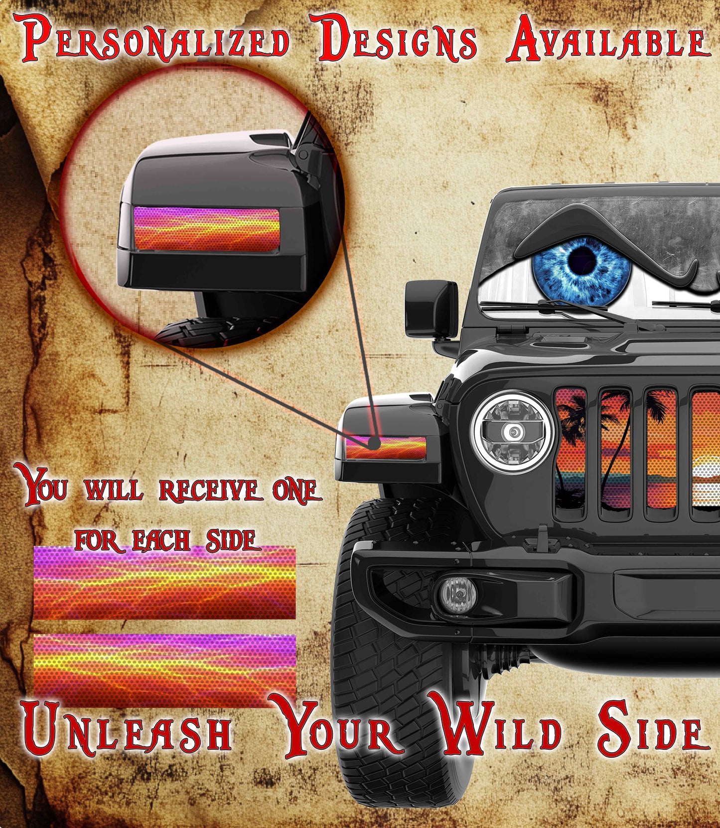 Orange lighting Jl and Gladiator Turn signal decal. 21