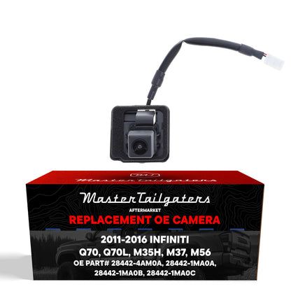 Infiniti Q70/Q70L/Q70 Hybrid w/o AVM (14-16), M35h (12-13), M37/M56 (11-13) OEM Replacement Backup Camera OE Part # 28442-1MA0A, 28442-1MA0B, 28442-1MA0C, 28442-4AM0A
