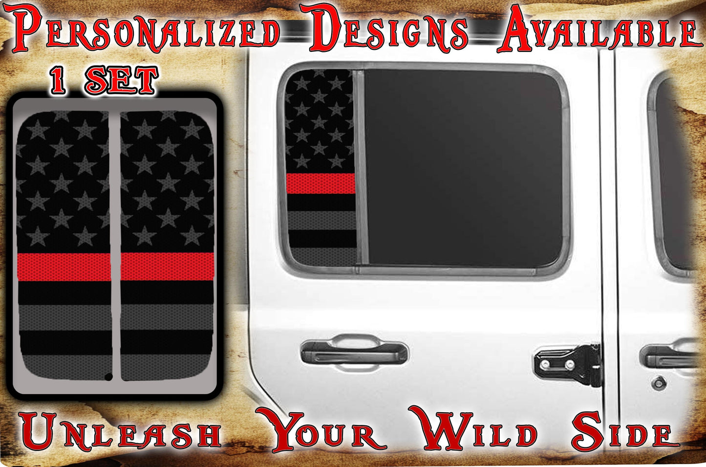 Side door window decal American Flag 161