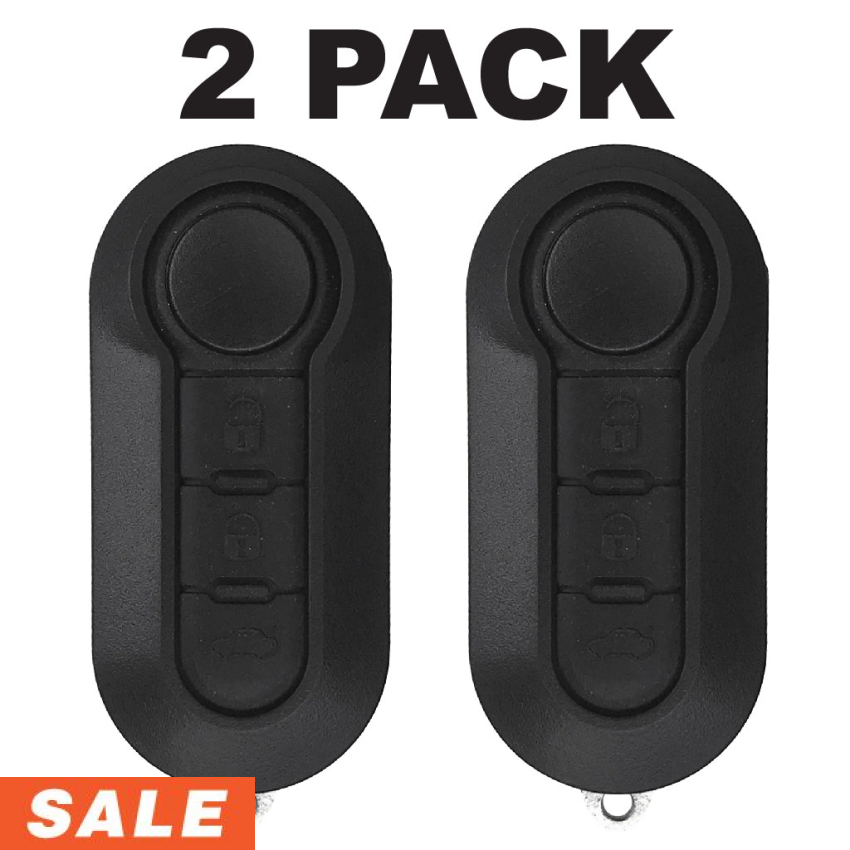 Fiat 3 Button Flip Key Remote 2014-2021 for RX2TRF198 Marelli | Aftermarket (2 Pack)