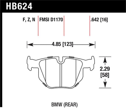 Hawk 06 BMW 330i/330xi / 07-09 335i / 07-08 335xi / 09 335d / 08-09 328i HPS Street Rear Brake Pads