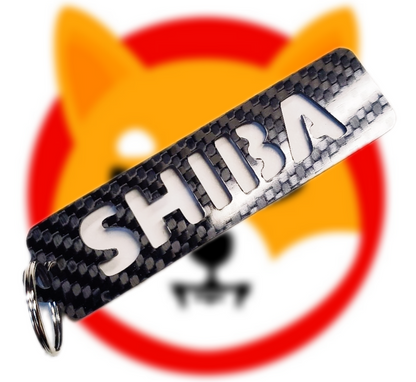 Carbon Fiber Shiba Inu to the moon crypto keychain lanyard gift