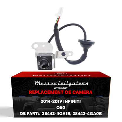 Infiniti Q50 w/o AVM (2014-2019), Q50 Hybrid w/o AVM (2014-2018) OEM Replacement Backup Camera OE Part # 28442-4GA1B, 28442-4GA0B