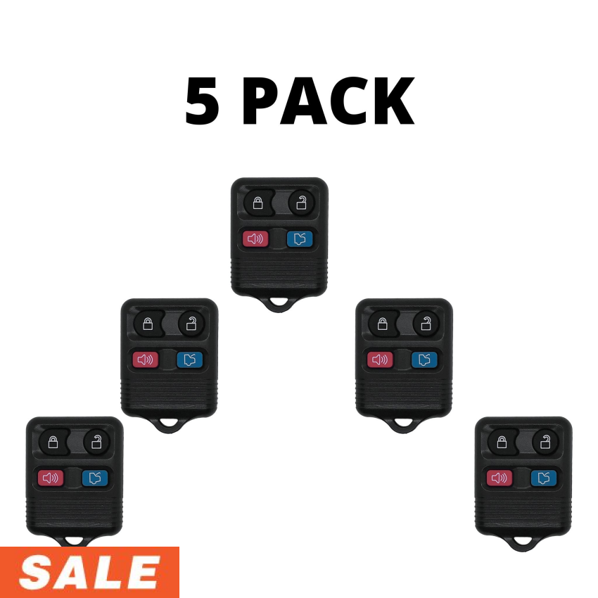 Ford Lincoln Mercury 1998-2014 4 Button Keyless Entry Remote (Pack of 5)