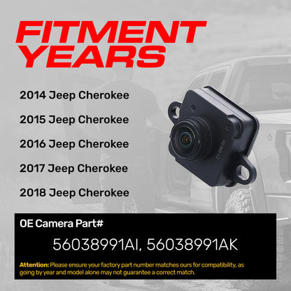 Jeep Cherokee (2014-2018) OEM Replacement Backup Camera OE Part # 56038991AI, 56038991AK