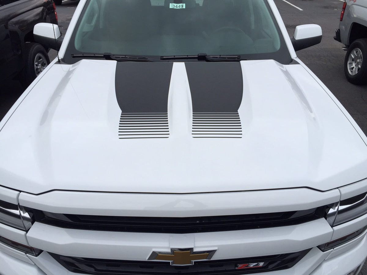 Hood Strobe Decals for 2014-2018 Chevrolet Silverado