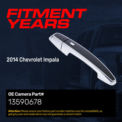 Exterior Door Handle Black/Chrome Replacement for Chevrolet Impala (2014) OE Part # 13590678 |  Front Left Driver Side
