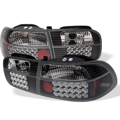 Spyder Honda Civic 92-95 3DR LED Tail Lights Black ALT-YD-HC92-3D-LED-BK 5004727