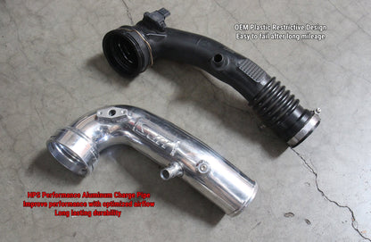 HPS Performance HPS Intercooler Cold Side Charge Pipe, BMW 2013-2015 ActiveHybrid 7 3.0L Turbo N55, 17-127