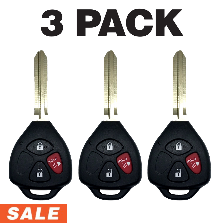 Toyota 3 Button Remote Head Key 2010-2018 For HYQ12BBY G-Chip | Aftermarket (3 Pack)