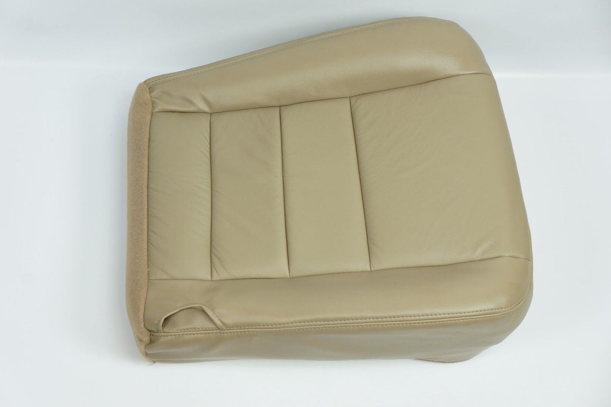 2002 - 2007 Ford F250 F350 Lariat Driver Bottom Seat Cover Parchment TAN / VINYL