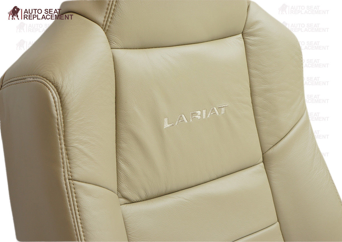 2002 To 2007 Ford F250 F350 Lariat Passenger Bottom-Back Leather Seat Cover TAN