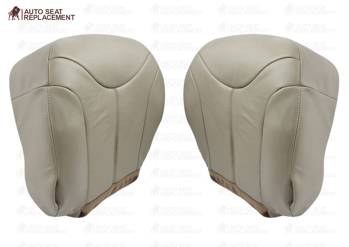 2000 2001 2002 GMC Yukon Driver and Passenger Bottom Leather Seat Cover Tan