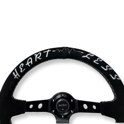 3"DEEP DISH 6-BOLT STEERING WHEEL BLACK SUEDE FOR Dodge GM Buick Chevy Vehicles