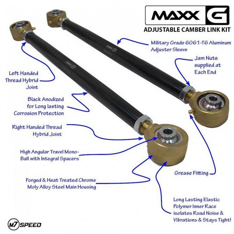 MAXX-G Adjustable Camber Links | Billet housing and high durometer urethane bushings | 4 Link Kit