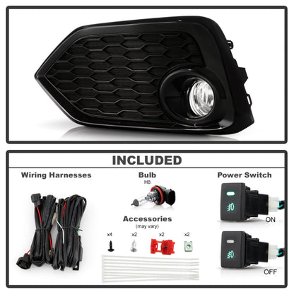 Spyder 16-17 Honda Civic 3DR Hatchback Only OEM Fog Light w/Switch - Clear (FL-HC2017-H-C) 9043321