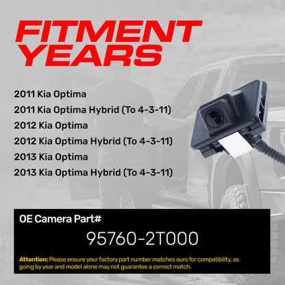 Kia Optima, Optima Hybrid (2011-2013) OEM Replacement Backup Camera OE Part # 95760-2T000