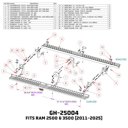 Gen-Y 11-24 RAM 2500/3500 Crew Cab Running Boards