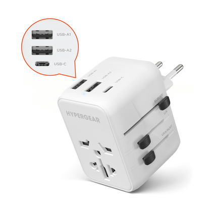 WorldCharge Universal Travel Adapter with USB-C