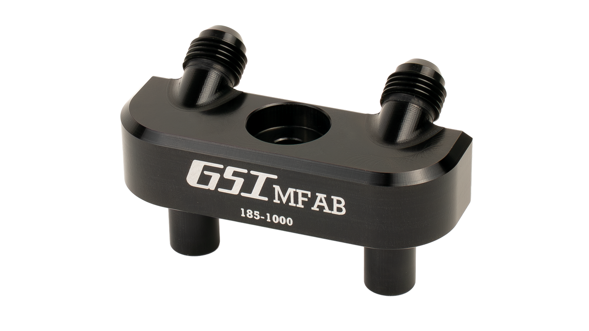Billet Aluminum Transmission Cooler Manifold (45° Angle)